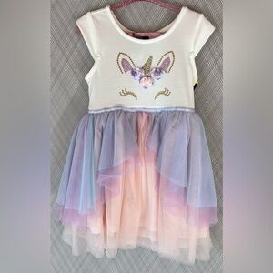 pink & violet - unicorn dress (Size 3T) NWT